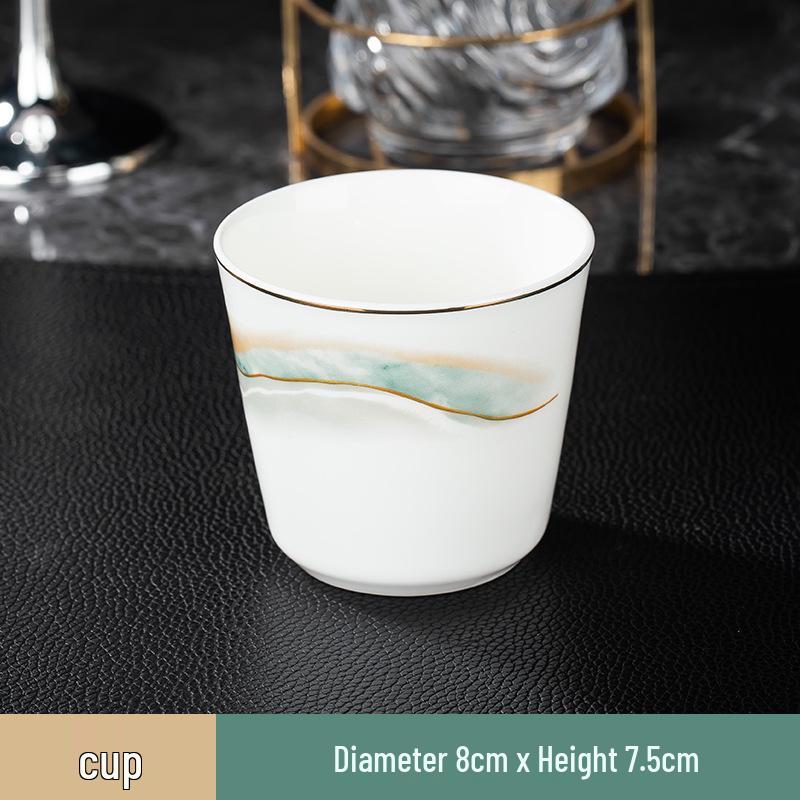 Premium Bone China Gold-Rimmed Dinnerware Set: Four-Piece Hotel & Restaurant Collection