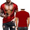 3D Print T Shirt for Men Summer Funny Muscle T-shirt Harajuku Fake SweatShirts Casual Loose Clothes Vintage Short Sleeve Tee