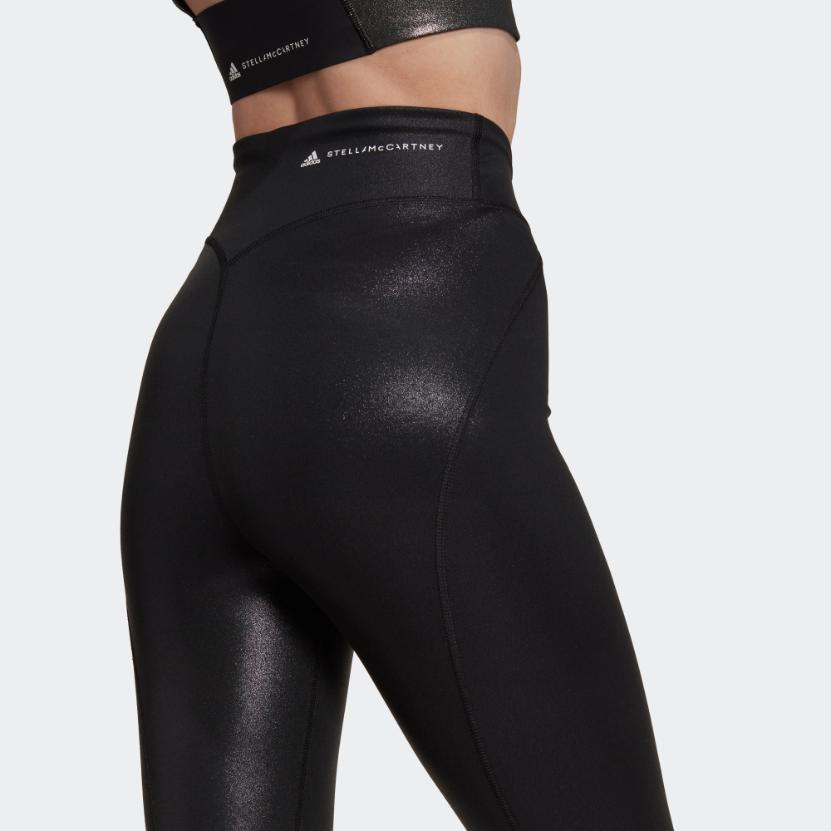 Adidas X Stella McCartney Collaboration Tight Sh Solid Color Logo Leggings Women Leggings Black HI1937