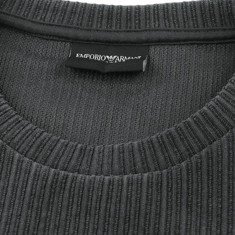 Emporio Armani Свитшот с вышивкой логотипа FW25, вертикальной полосой, круглым вырезом, длинным рукавом, мужской свитшот EM000520-AF14991-F8034