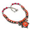 Red Coral Handmade Jewelry Necklace 18" O9v23