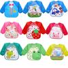 Waterproof Full Sleeve Bibs Children Apron Long Sleeve Feed Smock Bibs Kids Eating Breastplate Cloth