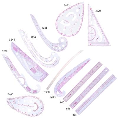 Инструмент для рисования выкроек Портновская линейка Французская кривая DIY Инструмент для шитья и рукоделия Многофункциональная измерительная линейка Прозрачная шкала