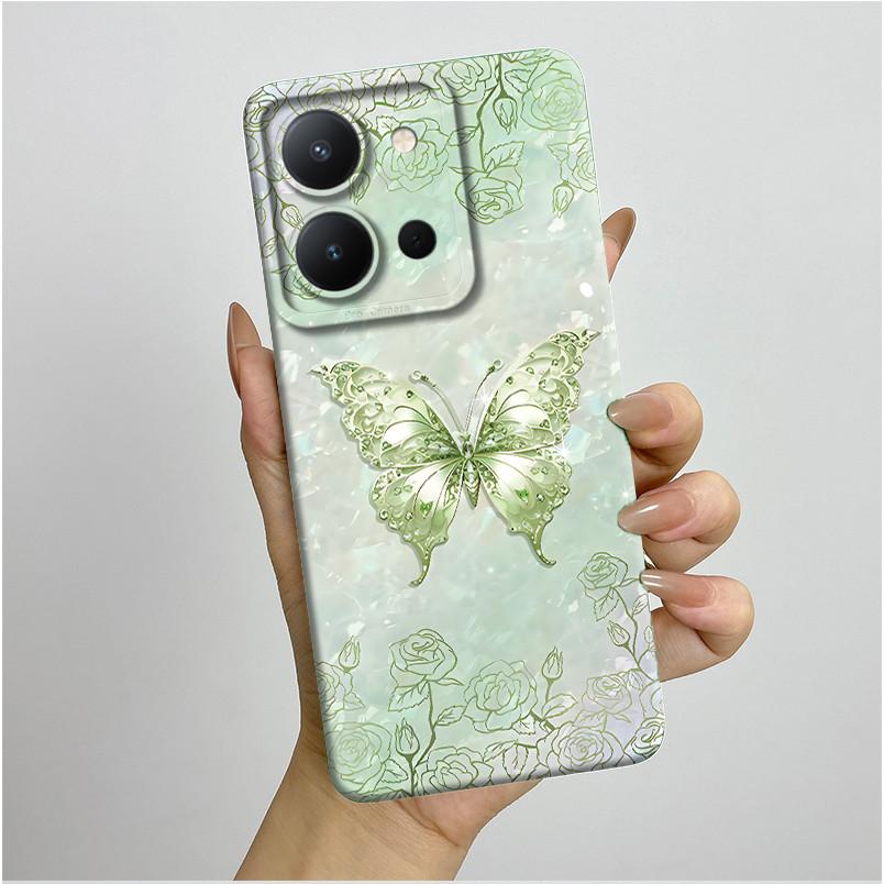 For Vivo Y36 4G Case Pretty Butterfly Flowers Liquid Antifouling Protective Anti-drop Phone Cover For VIVO Y36 Shockproof Funda