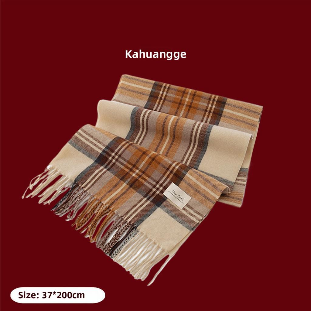 Ankara Red Plaid Scarf Christmas Scarf Winter Atmosphere Versatile Women's Cashmere Feel Scarf Warm Shawl