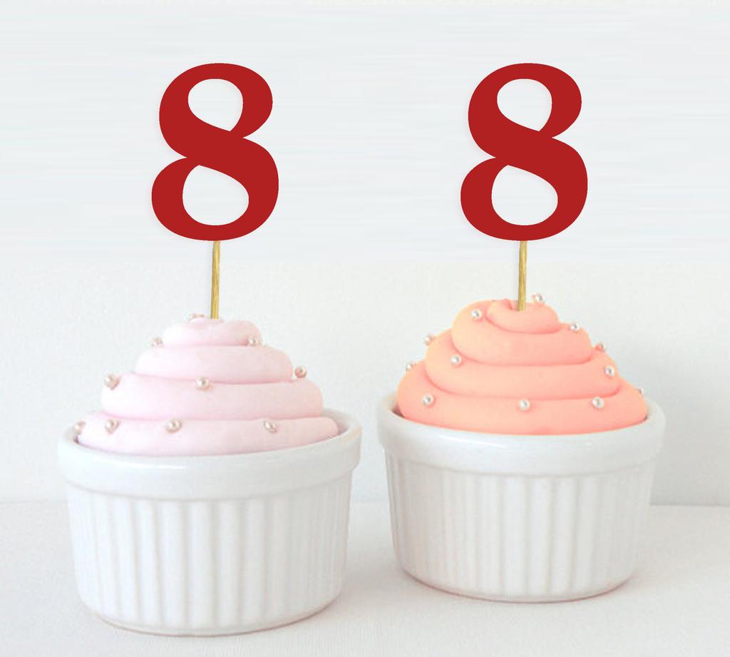 Дарлинг Сувенир| Ботворезы для кексов с номером 8 на день рождения | Украшения для десерта на день рождения, годовщину, упаковка