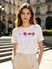 1pcs Fashion Flowers Unisex T Shirts For Girls Funny Printing Short Tshirts For Unisex Tshirts Lady Tops