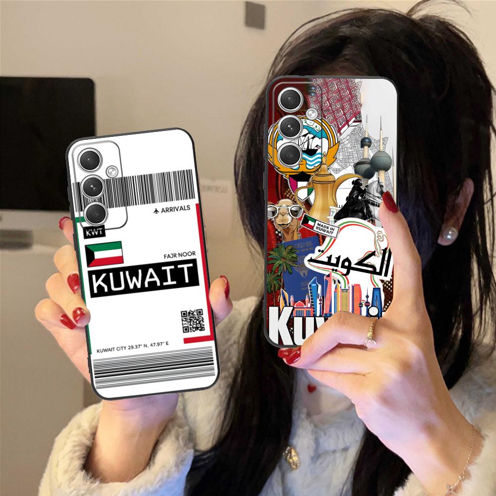 Kuwait Flag Mobile Cell Phone Case for Samsung Galaxy S25 S24 S23 S22 S21 S20 Note20 Plus FE Ultra Colour Cover Cover Pretty