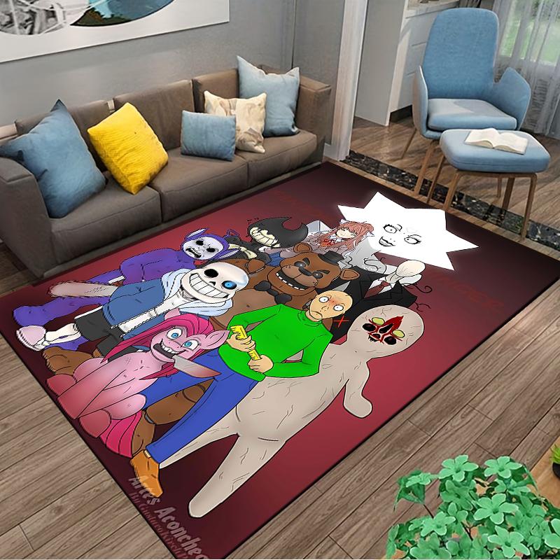 "Cartoon Characters Carpet with Horror and Fantasy Elements Design" Suitable for use as an anti-slip for living room bedroom sofas