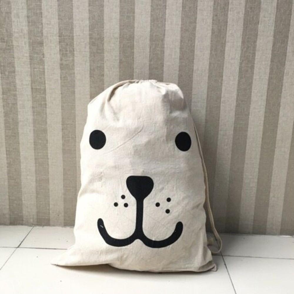 Large Capacity Laundry Bag Cotton and Linen Clothes Toys Storage Bag Dirty Clothes Organizer Bags Printing Fabric