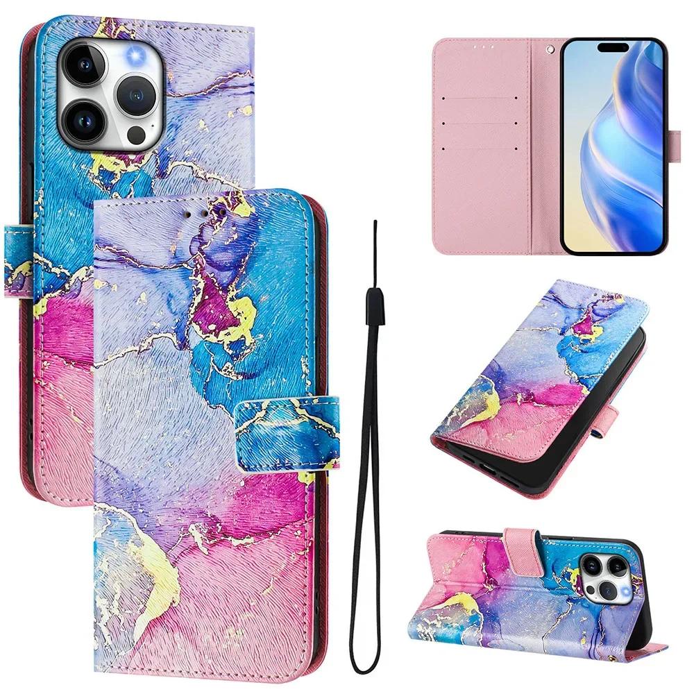 Leather Case For Moto Edge 50 Ultra Pro Edge40 Neo Edge30 Fuison Edge 5G 2024 Flip Wallet Card Slot Holder Cartoon Painted Cover