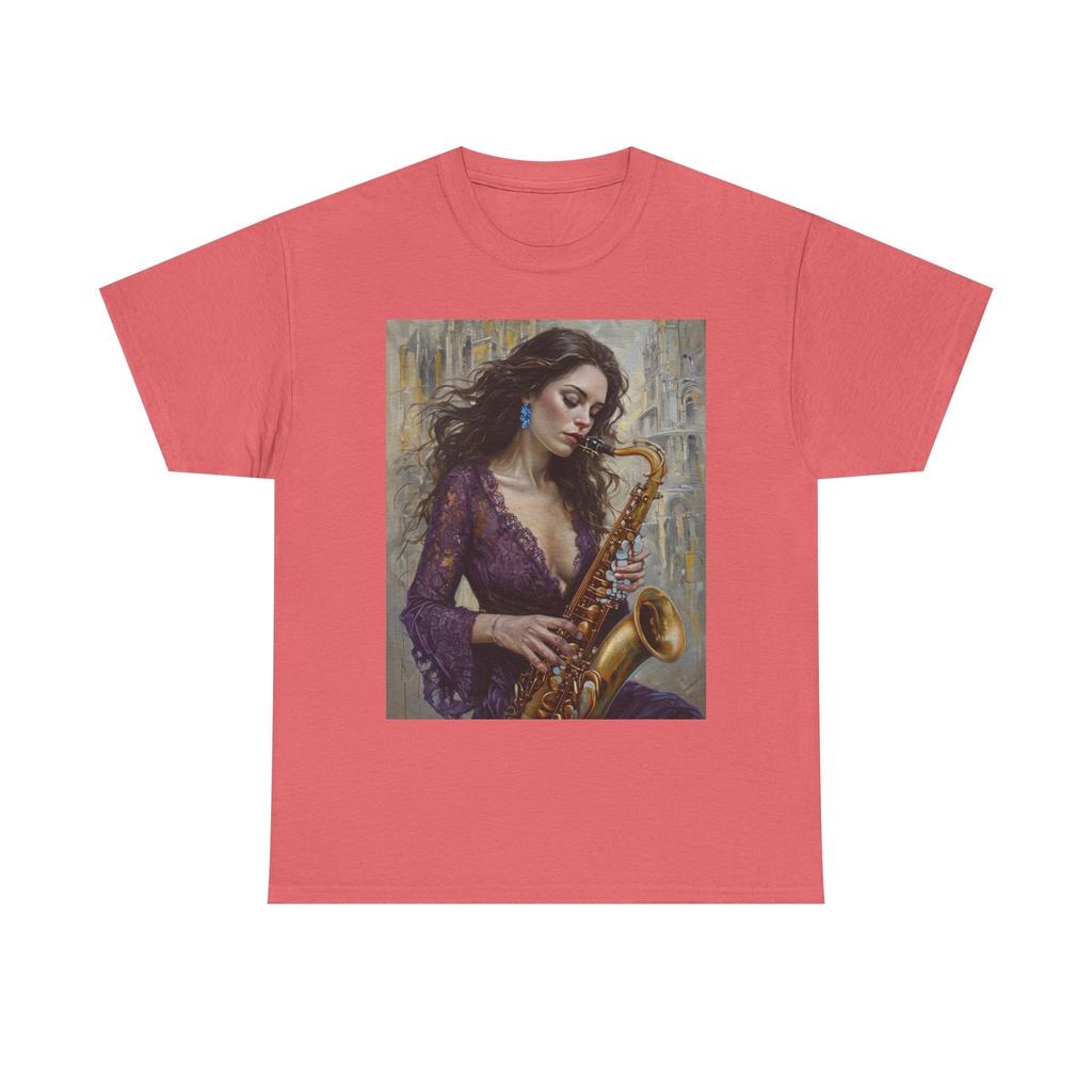 Saxophone Player Unisex Tee, Vintage Music Gift, Music Lover Shirt Cotton Tee