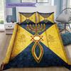 Golden Nine Candles Menorah Star David Burgundy Gradient 3 Pieces Duvet Cover Set Jewish Hanukkah Bedding Without Pillow Core Comforter