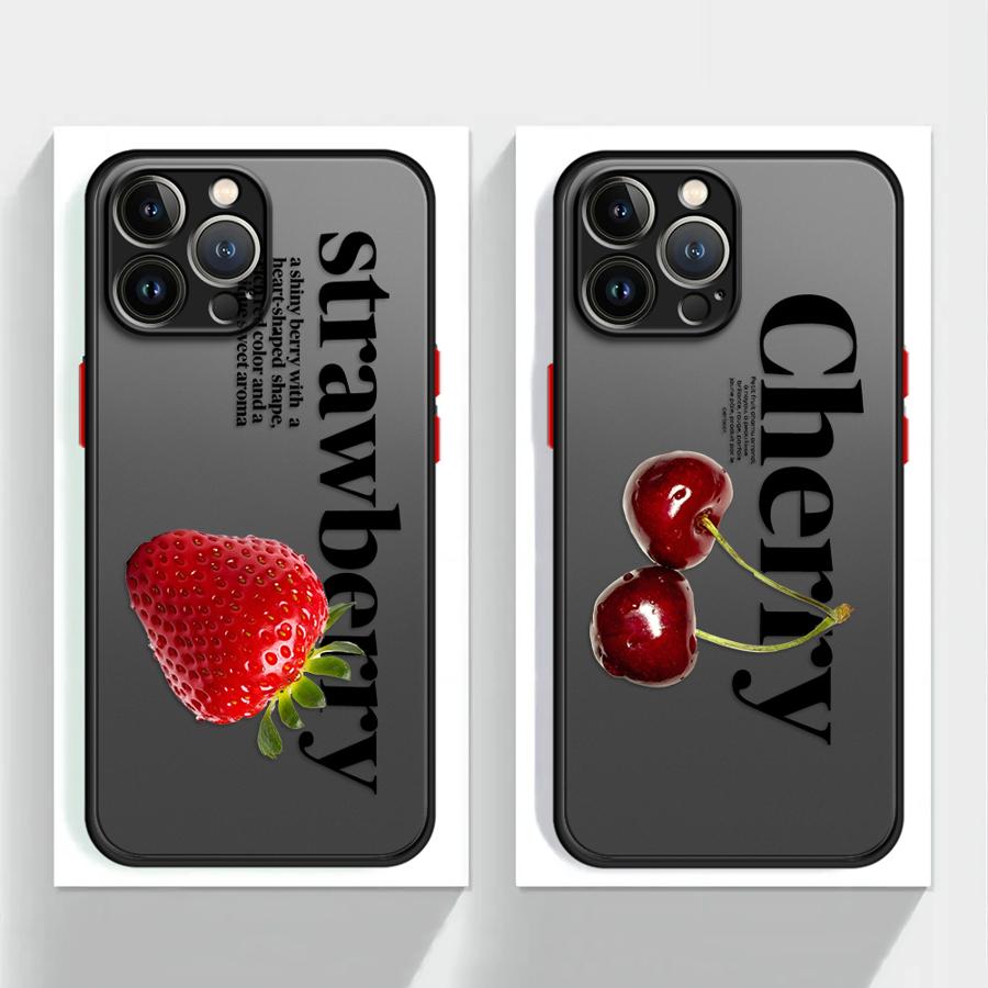 Чехол с вишней и клубникой для iPhone 17 Pro Max 15 13 Mini 14 Air 16 Plus 11 7 8 SE 12 XS XR Funda Задняя крышка телефона
