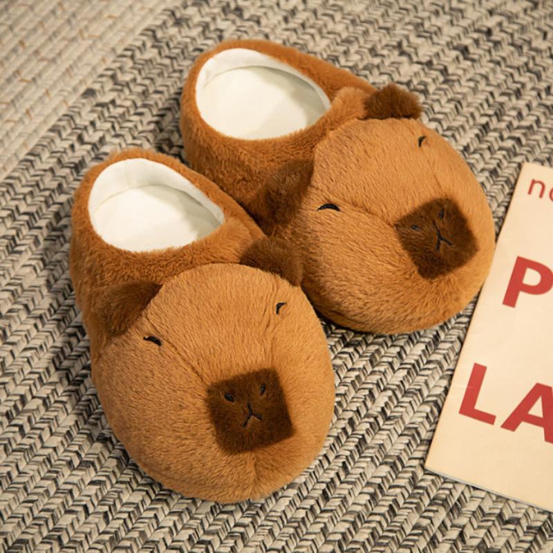 Kapibala Cartoon Soft Cute Capybara Cotton Slippers To Keep Warm In Autumn and Winter, All-inclusive Plush Couple Home Cotton Slippers