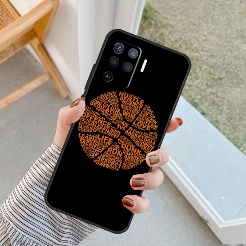 Sport Love Basketball Case For Oppo A94 A74 A54 A80 A60 A40 A18 A38 A58 A78 A98 A96 A76 A16 A15 A17 A57 A77 A5 Pro