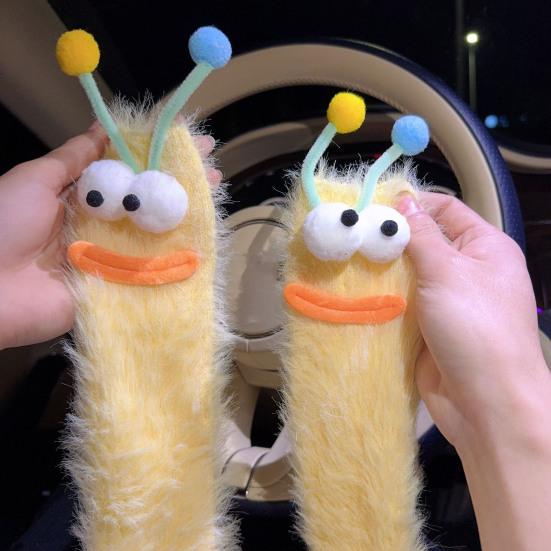 Fuzzy Silly Socks Funny Fluffy Cartoon Socks with Eyes Cute Winter Sleeping Socks