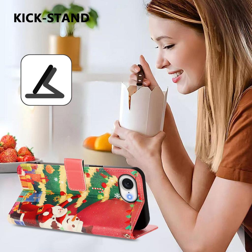 Christmas Marble Leather Case Samsung Galaxy A17 A26 A36 A56 A16 A06 A56 A15 A71 A51 A81 A91 A13 A04S Phone Wallet Flip Cover Card Holder Stand Bags