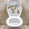 Flower Bird Toilet Sticker Waterproof Removable Self-adhesive PVC Living Room Bathroom Wall Art Floral Animal Toilet Seat Lid Decoration Decal