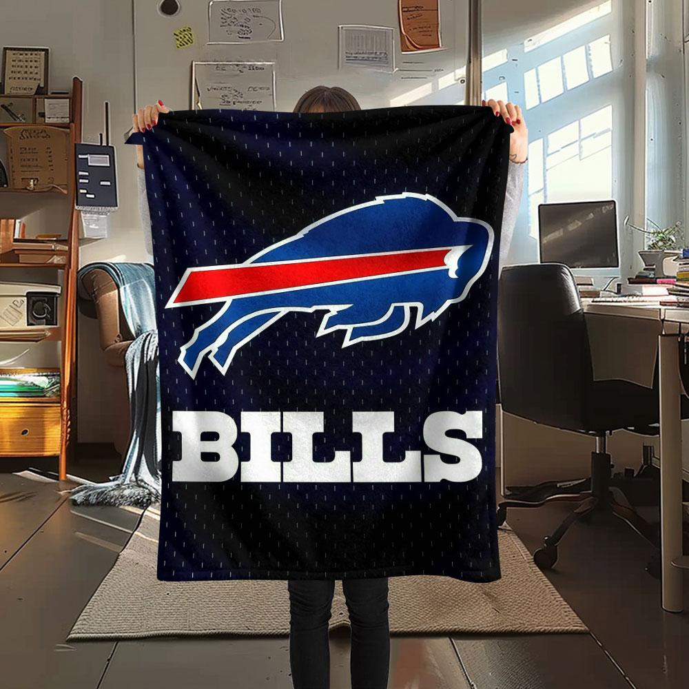 Buffalo Bills Printed Flannel Blanket, soft throw for bedroom sofa, washable, fan merchandise, great gift.