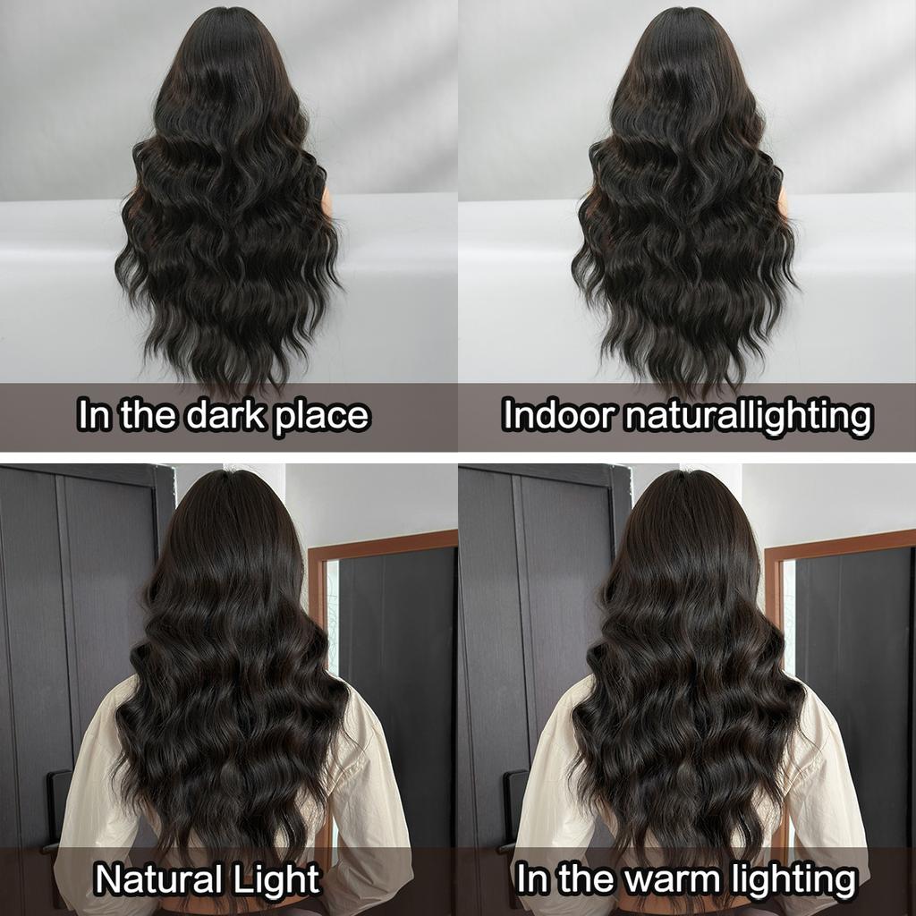 Black Curly Wig for Women - Curtain Bangs Daily Full Cap, Quick Beauty High Quality, Synthetic Heat Resistant Fiber Voluminous