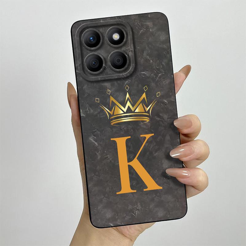 Чехол для Honor X8B Чехол для телефона Honor X8b Модный Корона Буквы Жидкий Силикон Полная Защита Матовый Противоударный Мягкий Защитный Чехол