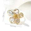 1Pc Elegant Zinc Alloy Ring with Sparkling Rhinestones and Artificial Gemstone- Irregular Flower Design for Women,
