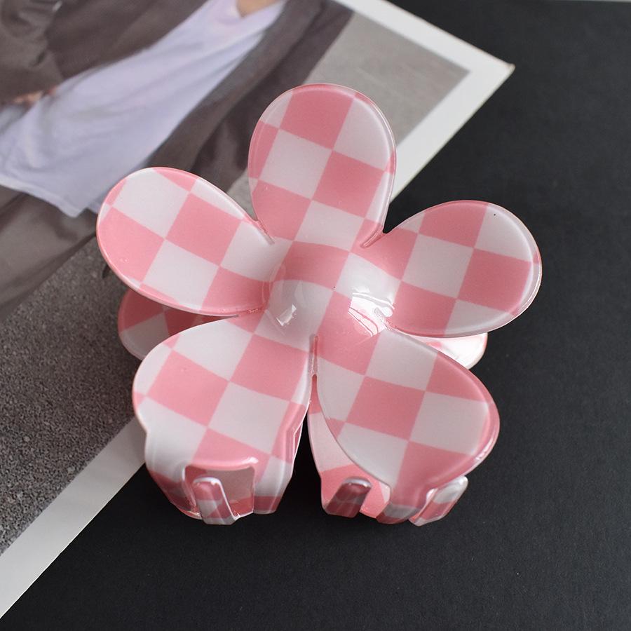 Шикарная клетчатая заколка для волос в виде акулы: Имитация текстуры уксусной кислоты, уникальный дизайн, универсальность для любого стиля