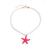 Ocean beach vacation style starfish necklace colorful pendant accessories exaggerated niche high-end collarbone chain
