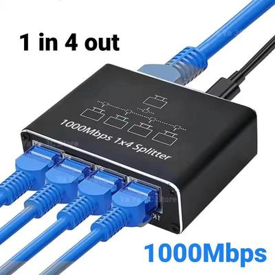 1000 Мбит/с 1 вход 4 выхода Ethernet адаптер 1 к 3/4 RJ45 LAN Интернет сплиттер Cat 6 RJ45 гигабитный коммутатор для ПК ноутбука ТВ приставки маршрутизатора