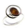 Серебряное кольцо 'Вдохновение' янтарь (родий) - 11 мм