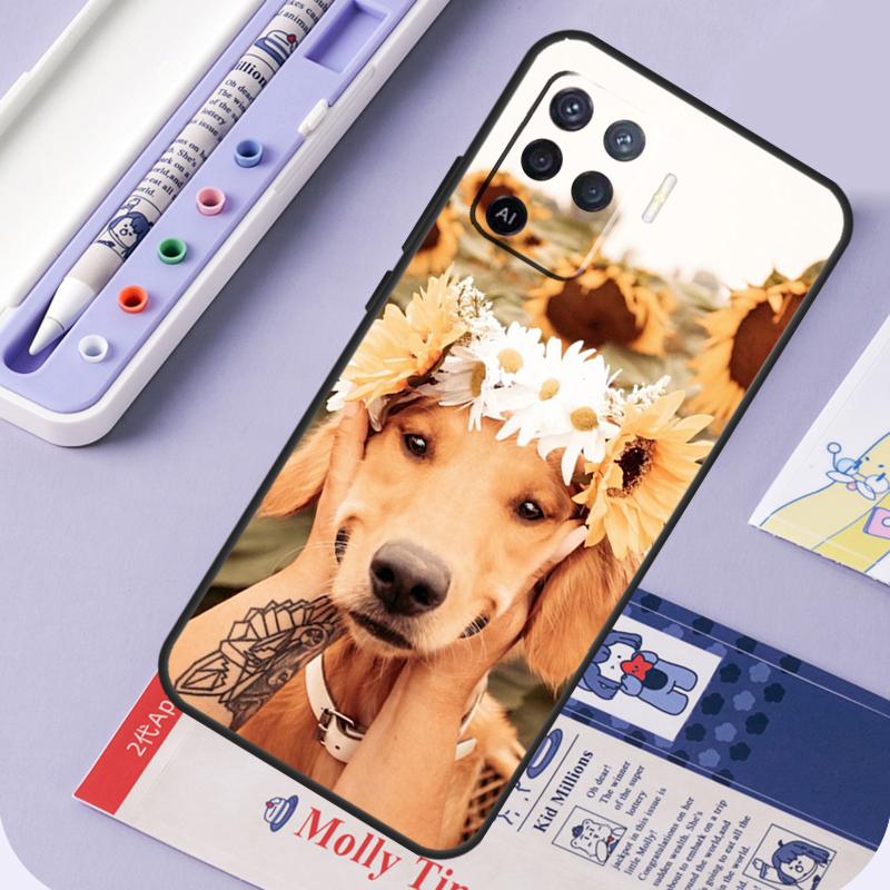 Golden Retriever Friend For Oppo A96 A76 A16 A94 A74 A54 A15 A18 A38 A58 A78 A98 A40 A60 A80 A57 A17 A77 A5 Pro Case
