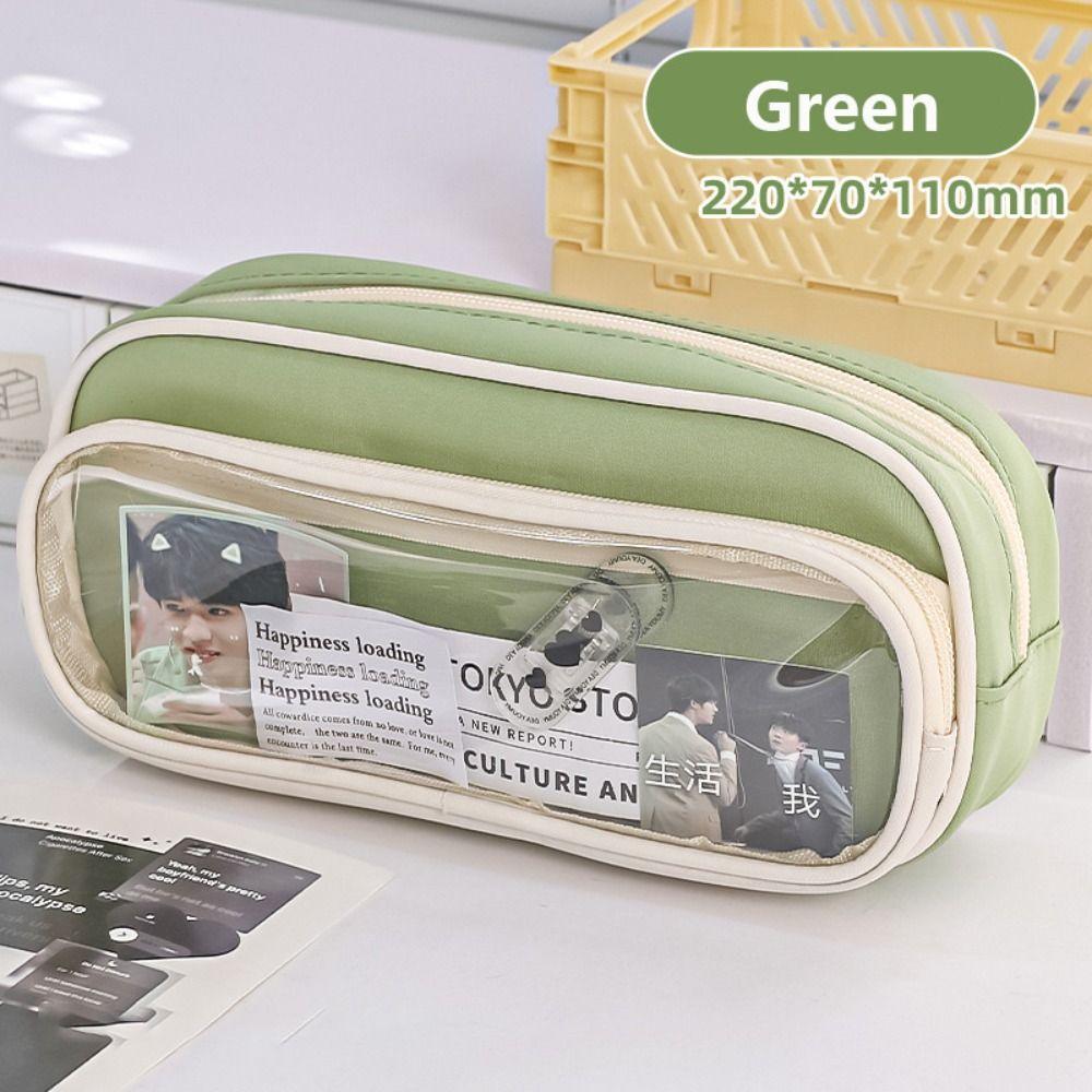 Dirt-resistant Pencil Case Double Layer Stationery Organizer Portable Pen Box  School Office
