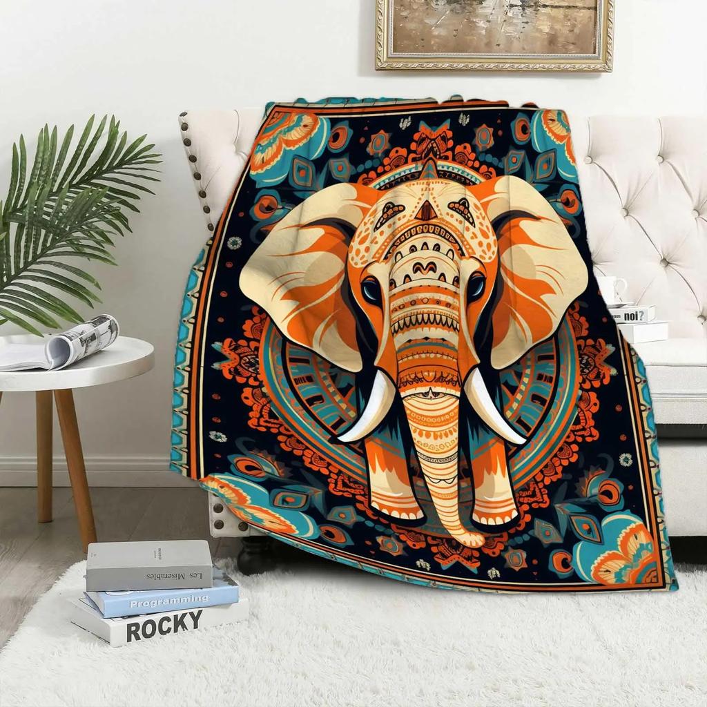 Elephant Blanket Gifts for Women Girls Super Soft Cozy Elephant Throw Blanket Warm Fuzzy Plush Fleece Bedding Decor Blanket
