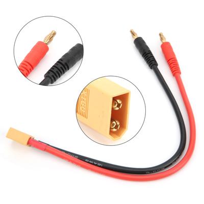 Адаптерный кабель 22 см XT60 (папа) на 4 мм (банан) 12AWG для зарядного устройства LiPo аккумуляторов B6