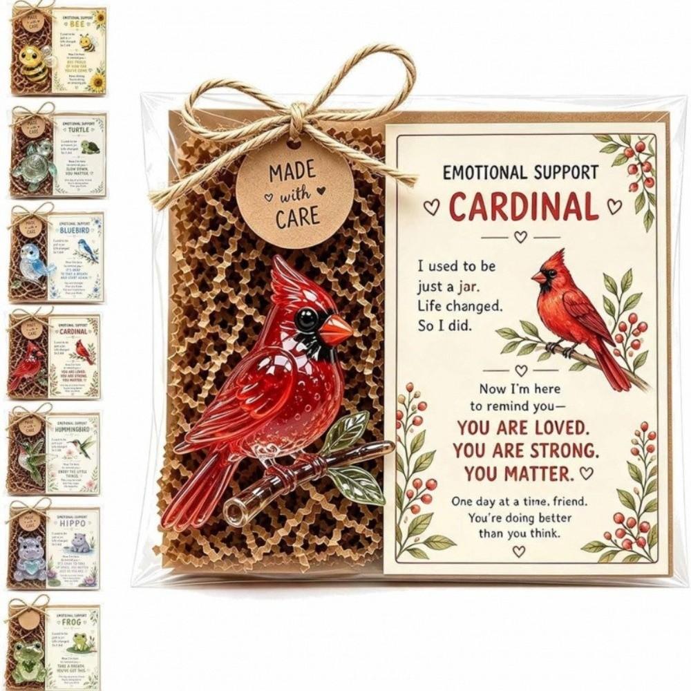 Inspirational Card Comfort Animal Figurine Resin Miniature Animal Sculpture Christmas