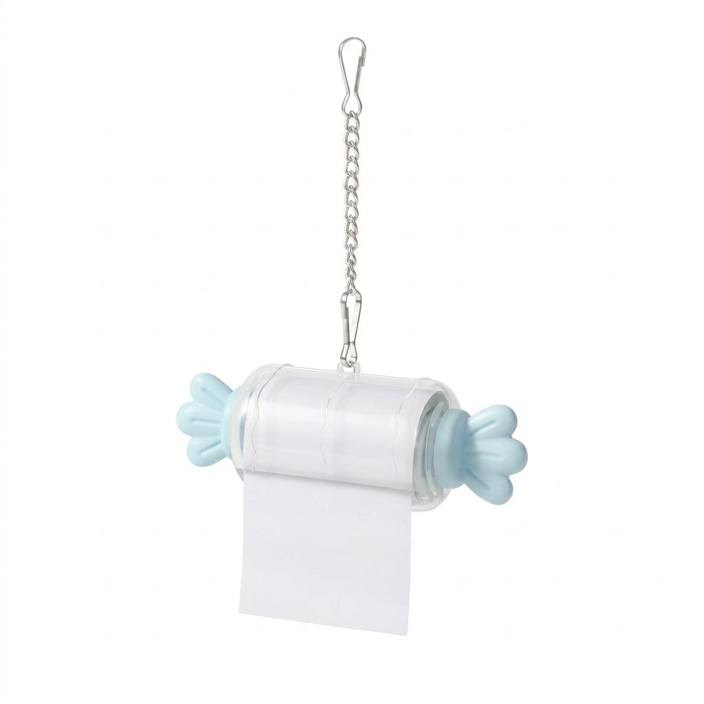 1pc Shredding Bird Toy Colorful Refillable Paper Roll Chew Toy for Cockatiel Budgie Parrot Cage Enrichment Durable Fun