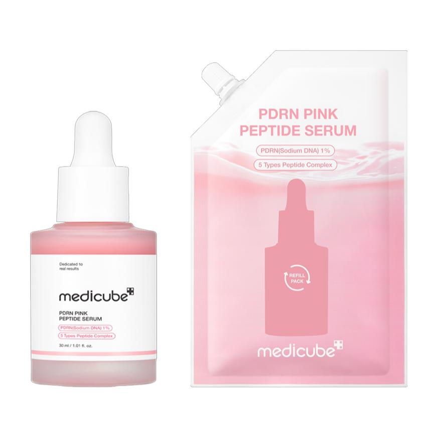 Medicube PDRN Pink Ampoule 30ml Refill Plan (Main Product + Refill 50ml + 2 Gel Pads)