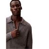 Calvin Klein Mens Heather Long-Sleeved Polo Sweatshirt