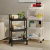 Кухонная тележка с колесами и поручнями, многослойная устойчивая стойка для хранения закусок, съемная, экономит место, простой органайзер для кухни