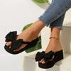 Woman Shoes New Pinch Toe Slippers Women Fashion Butterfly-knot Beach Women's Flip Flops Summer Plus Size Platform Wedge Slipper