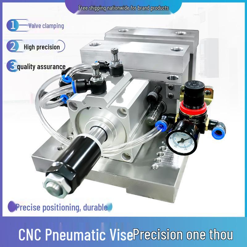 Высокоточный пневматический зажим CNC: Регулируемое давление воздуха для малых шлифовальных, фрезерных, сверлильных и резьбонарезных станков