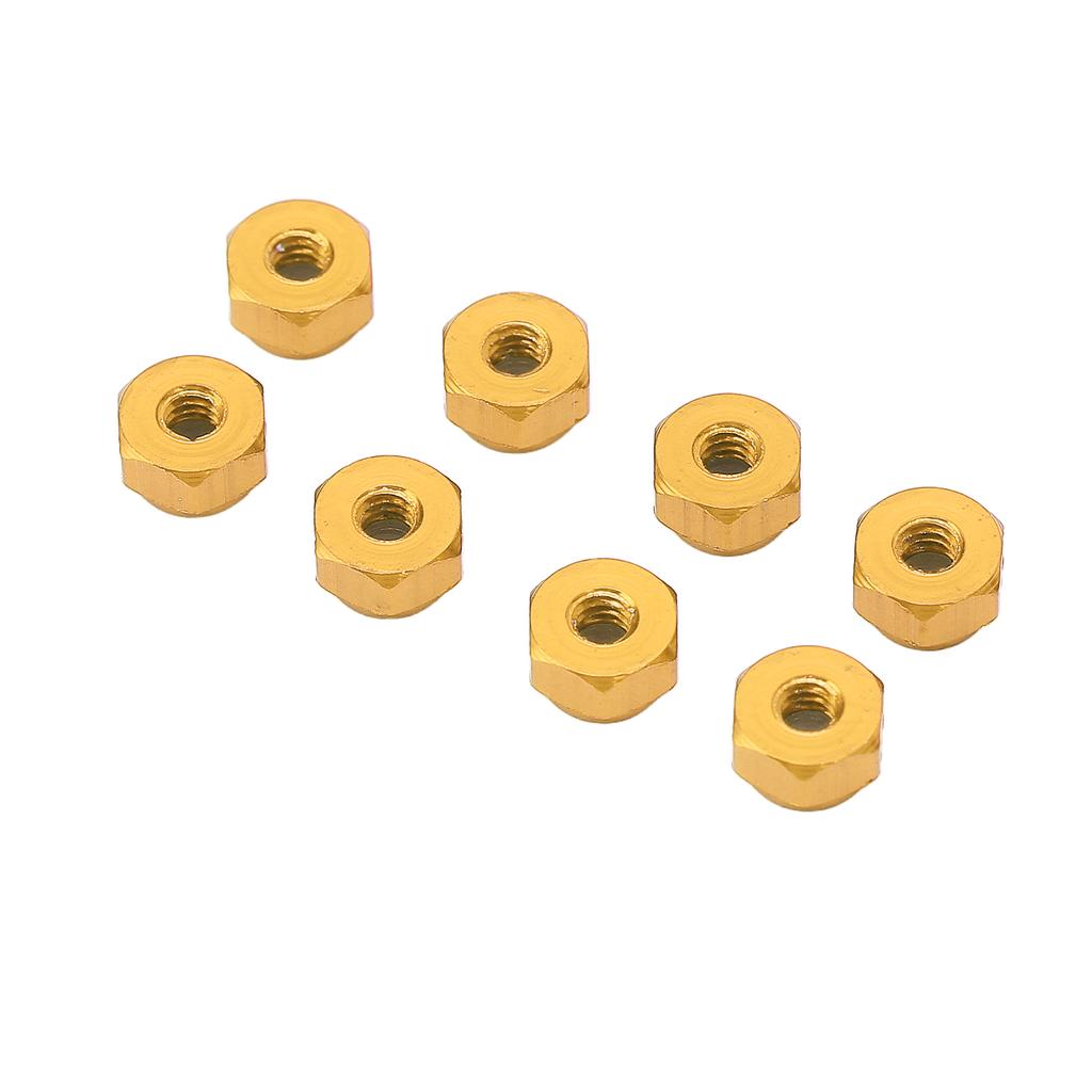 8 шт. Стопорная гайка из алюминиевого сплава с нейлоновой вставкой M2 Шестигранная стопорная гайка для радиоуправляемых моделей Axial Scx24 124 Золото