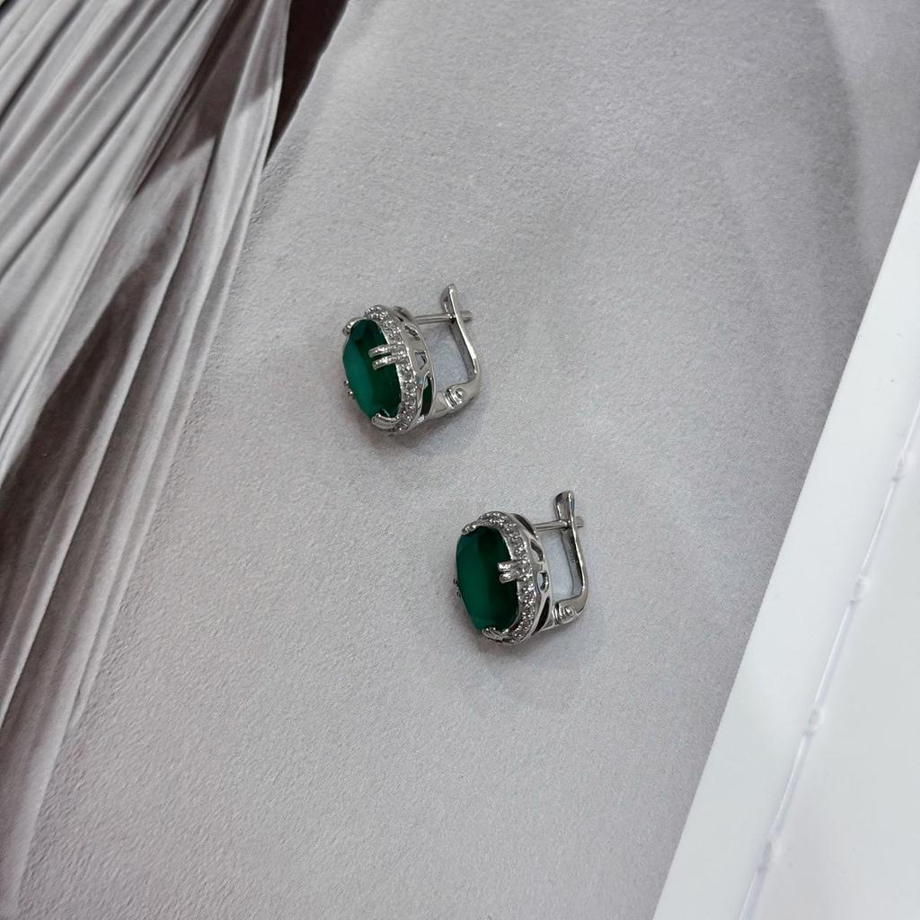 Серебряные серьги с натуральным агатом 10.207ct (2170877)