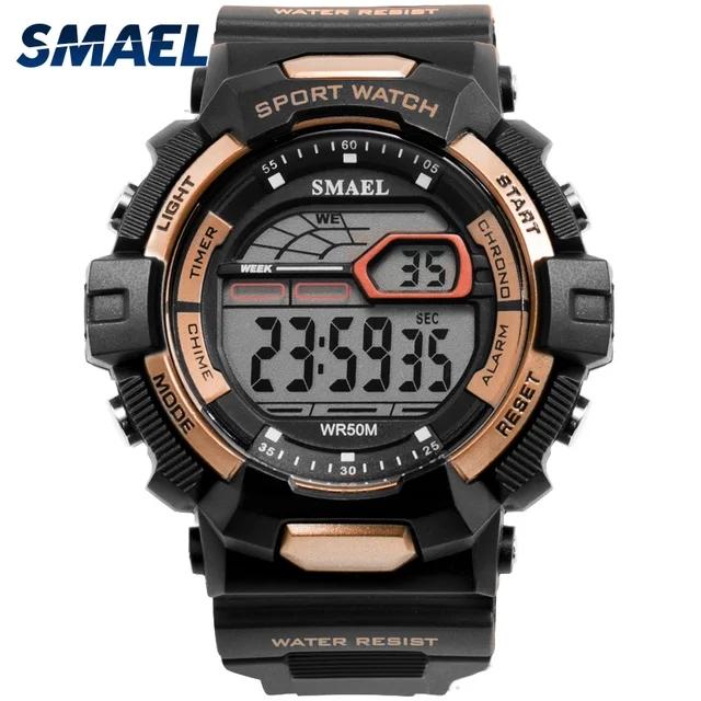 Smael 1527 Shock Resistant LED Function Adjust Wristwatch Reloj Digital Resin Material Watch Outdoor Sports Creative Men Date