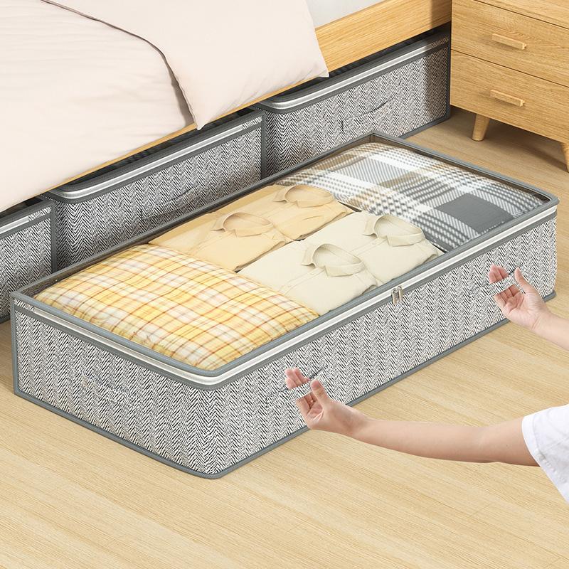 Under Bed Quilt Storage Bag Large Capacity Clothes Dustproof Storage Box Wardrobe Organizer Save Space Underbed Quilt Organizer