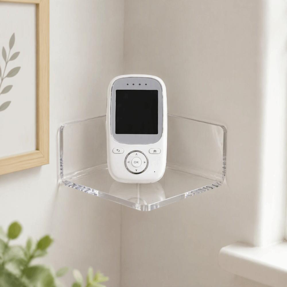 3pcs Clear Acrylic Acrylic Corner Shelves Wall Mounted Small Adhesive Shelves For Security Camera