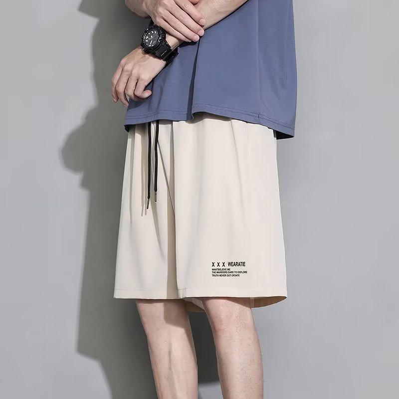 Мужские летние повседневные быстросохнущие шорты Ice Silk — свободный, универсальный, пятиточечный дизайн для спорта и пляжа.