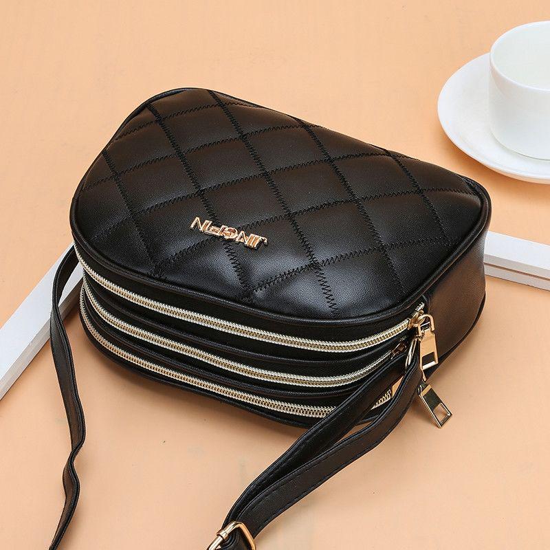 Yogodlns Fashion PU Leather Plaid Flap Bag Casual Messenger Crossbody Bag Solid Shoulder Bag