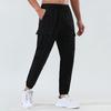 Men Pants Elastic Waist Quick-drying Loose Solid Color Pockets Stretchy Daily Wear Casual